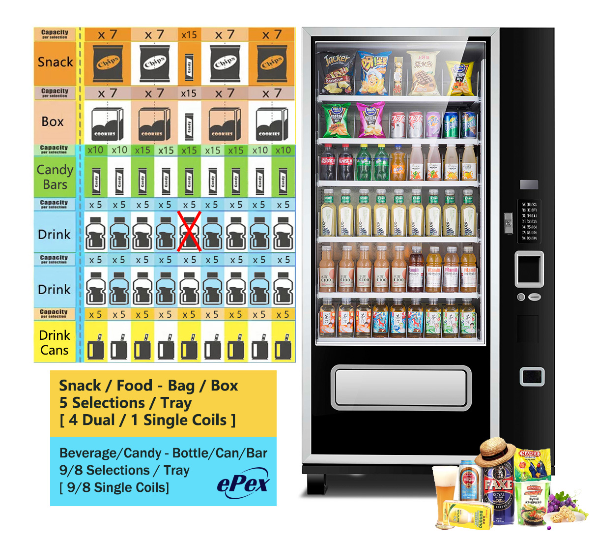 EP-G654-EP-G654 Large Combo Vending Machine-EPEX Vending Machine